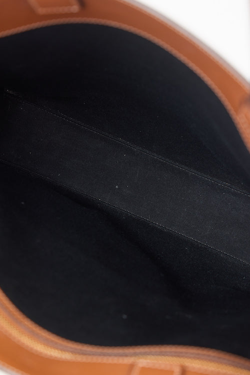 Celine 2019 Wool & Leather Large Vertical Cabas Tote Bag