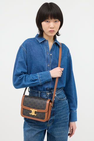 Celine 2021 Canvas & Leather Teen Triomphe Bag