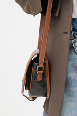 Celine 2023 Triomphe Canvas & Leather Medium Folco Bag