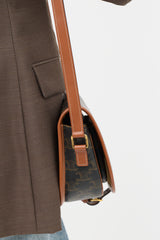 Celine 2023 Triomphe Canvas & Leather Medium Folco Bag
