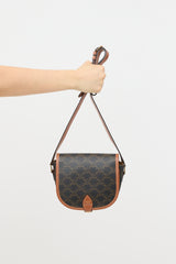 Celine 2023 Triomphe Canvas & Leather Medium Folco Bag