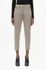 Celine Beige & Black Houndstooth Stripe Trouser
