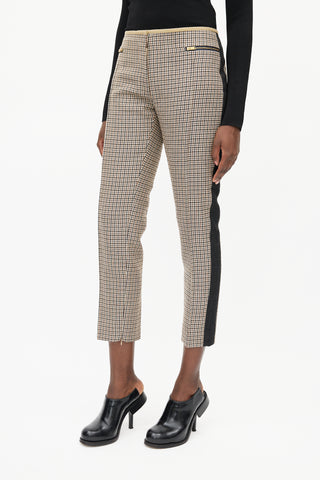 Celine Beige & Black Houndstooth Stripe Trouser