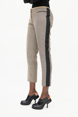 Celine Beige & Black Houndstooth Stripe Trouser