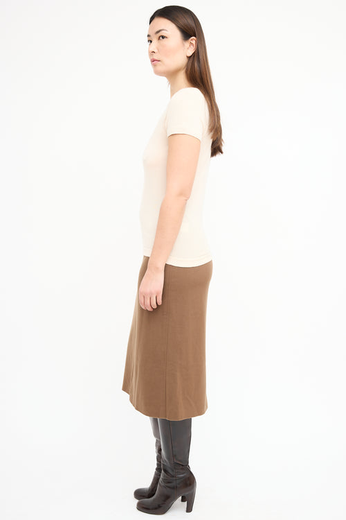 Celine Beige Cashmere & Silk Knit Top