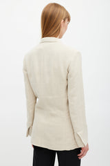 Celine Beige Linen Blazer