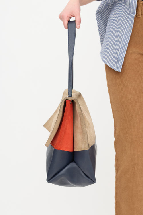 Celine Beige & Multi Suede All Soft Bag