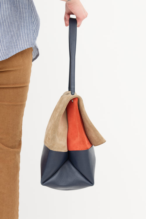 Celine Beige & Multi Suede All Soft Bag