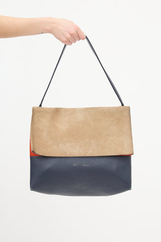 Celine Beige & Multi Suede All Soft Bag