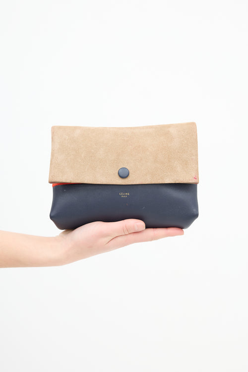 Celine Beige & Multi Suede All Soft Bag