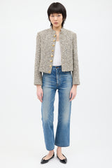 Celine Beige & Multi Tweed Jacket