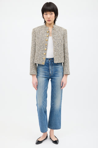 Celine Beige & Multi Tweed Jacket