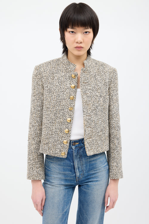 Celine Beige & Multi Tweed Jacket