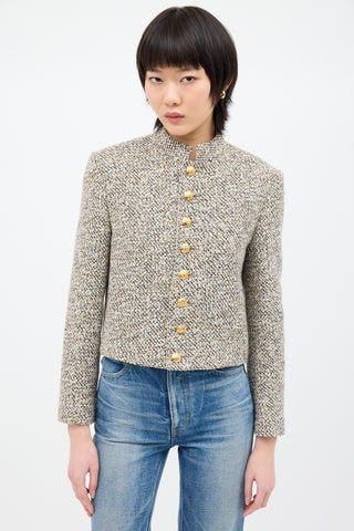 Celine Beige & Multi Tweed Jacket