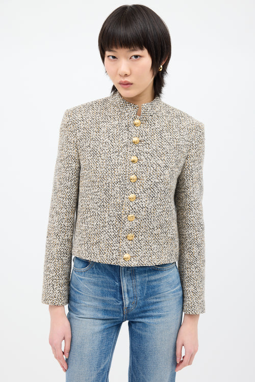 Celine Beige & Multi Tweed Jacket