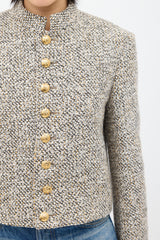 Celine Beige & Multi Tweed Jacket