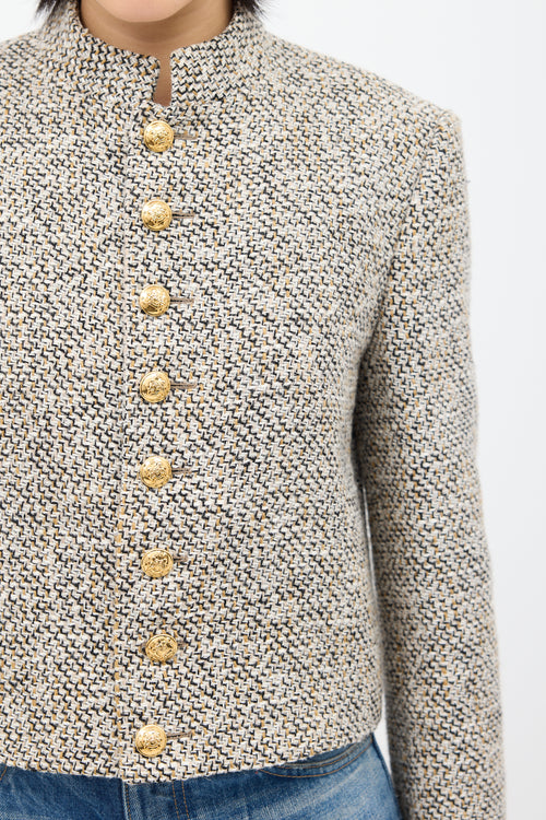 Celine Beige & Multi Tweed Jacket