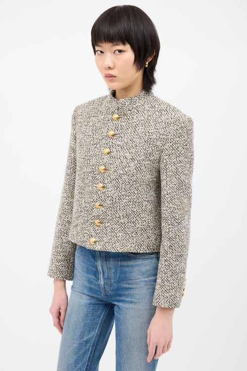 Celine Beige & Multi Tweed Jacket