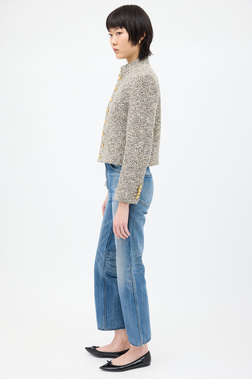 Celine Beige & Multi Tweed Jacket