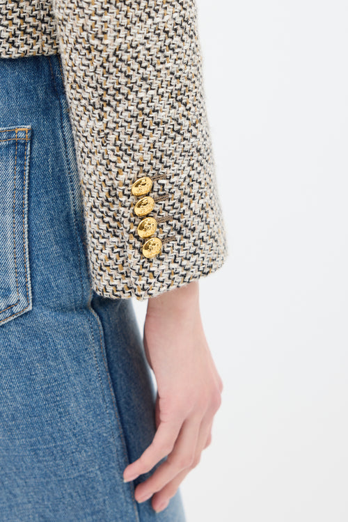 Celine Beige & Multi Tweed Jacket