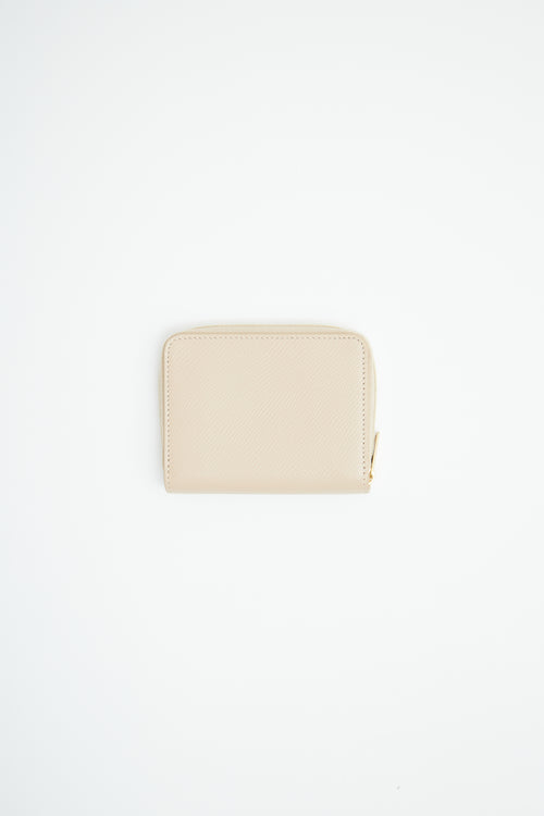 Celine Beige Compact Zip Calfskin Wallet