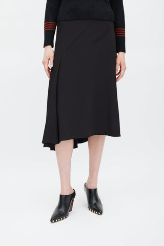 Celine Black Ruffled Skirt