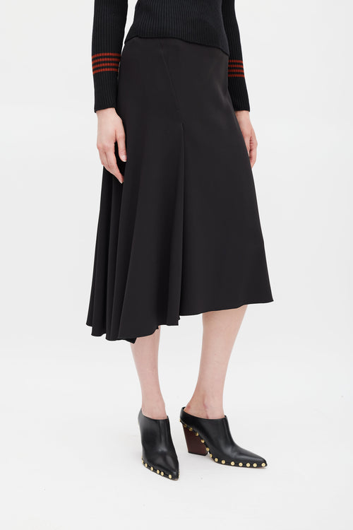 Celine Black Ruffled Skirt