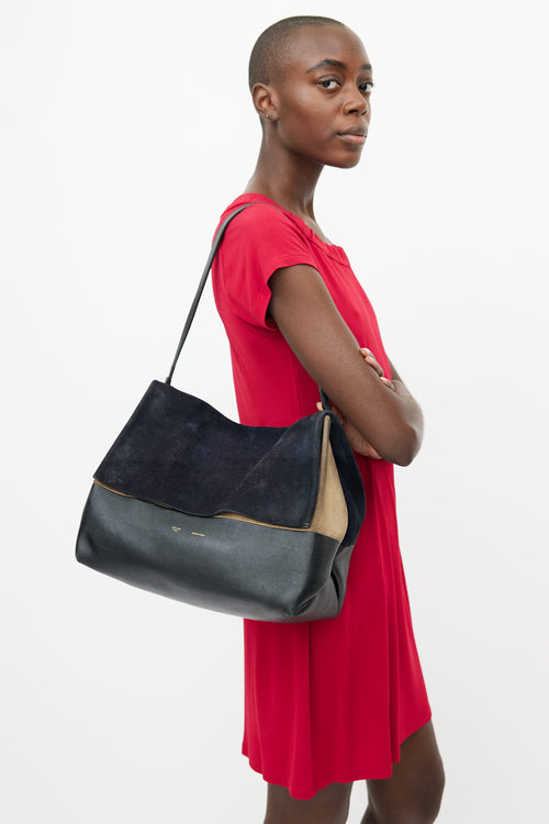 Celine Black & Beige Allsoft Shoulder Bag