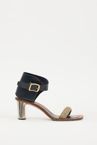 Celine Brown & Black Buckle Heel