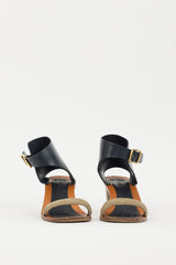 Celine Brown & Black Buckle Heel