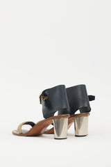 Celine Brown & Black Buckle Heel