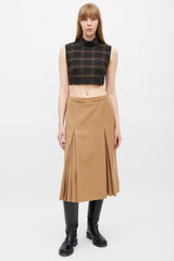 Celine Black & Brown Gingham Top