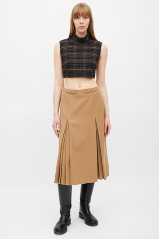Celine Black & Brown Gingham Top