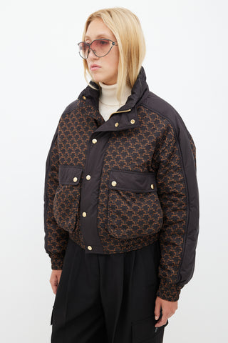 Celine Black & Brown Monogram Puffer Jacket