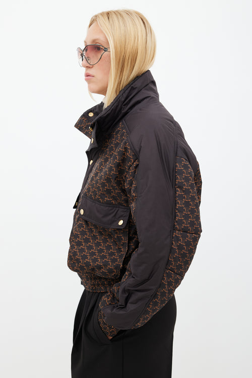 Celine Black & Brown Monogram Puffer Jacket