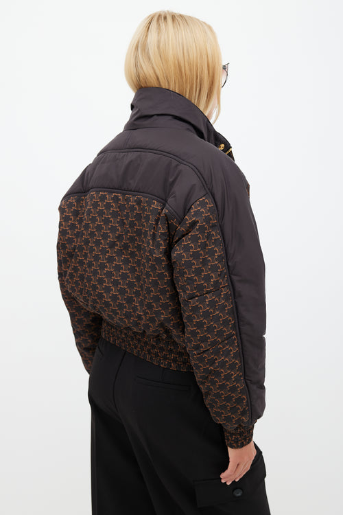 Celine Black & Brown Monogram Puffer Jacket