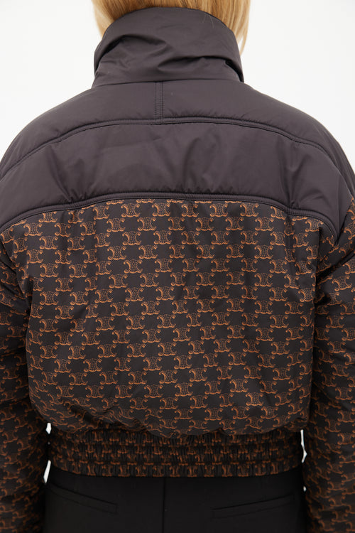Celine Black & Brown Monogram Puffer Jacket