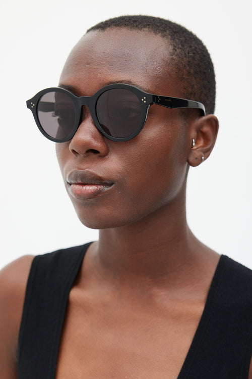 Celine Black & Gold CL40034F Circular Sunglasses