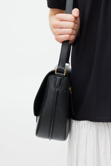 Celine Black & Gold Trotteur Leather Bag