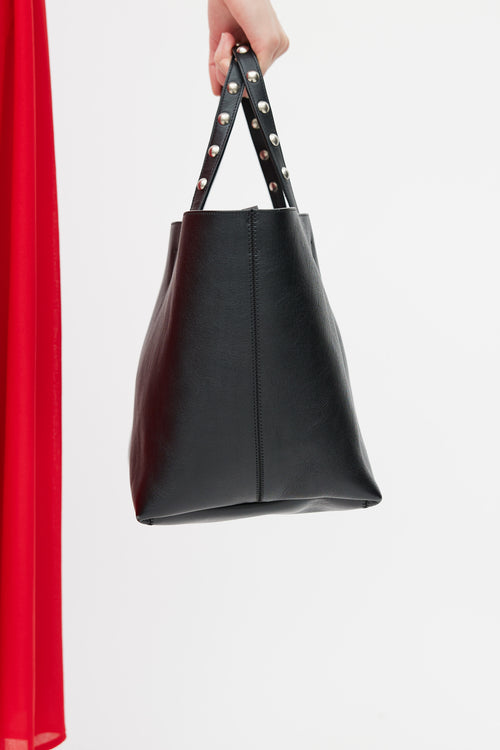 Celine Black Leather Cabas Phantom Bag
