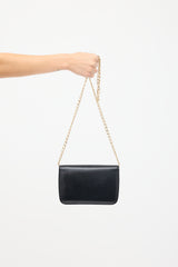 Celine Vintage Black & Gold Triomphe Chain Crossbody Bag