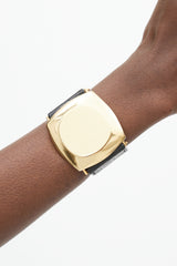 Celine Black Leather & Gold Bangle