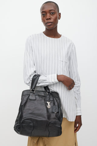 Celine Black Leather Orlov Bag