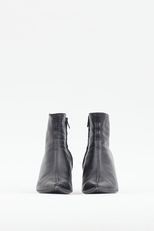 Celine Black Leather Pointed Toe Boot