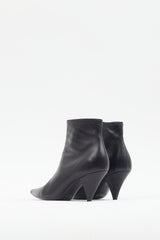 Celine Black Leather Pointed Toe Boot