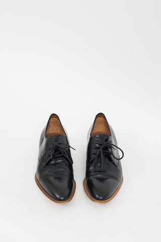 Celine Black Leather Pointed Toe Oxford