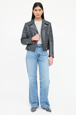 Celine 2010s Leather Biker Jacket