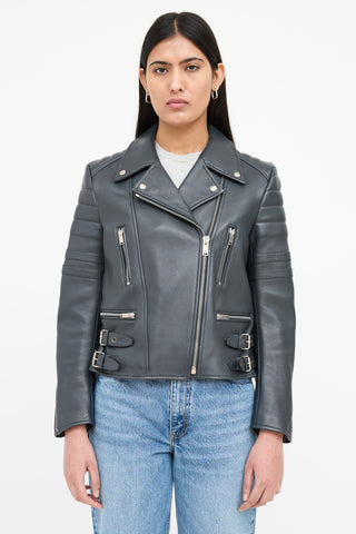 Celine 2010s Leather Biker Jacket