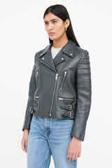 Celine 2010s Leather Biker Jacket