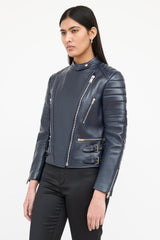 Celine 2010s Leather Biker Jacket